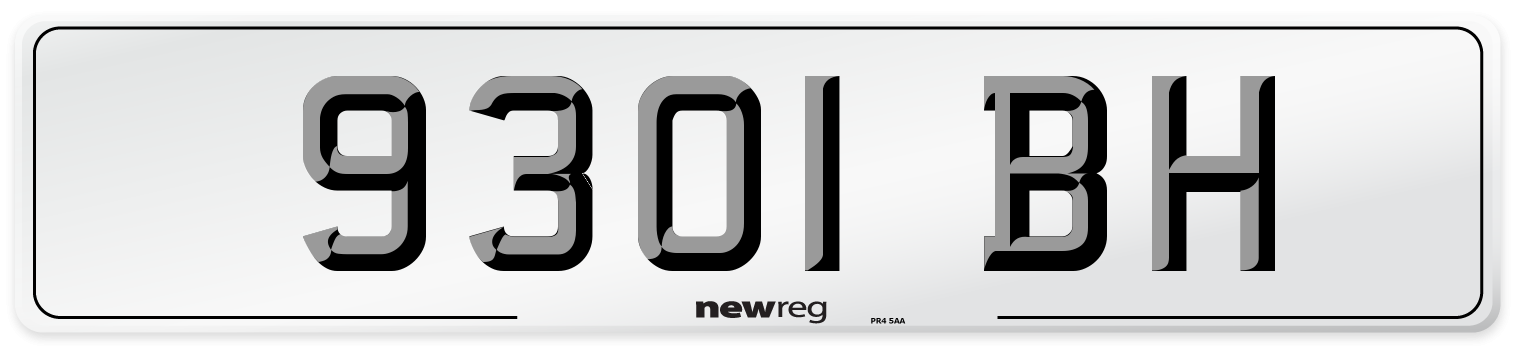 9301 BH Number Plate from New Reg